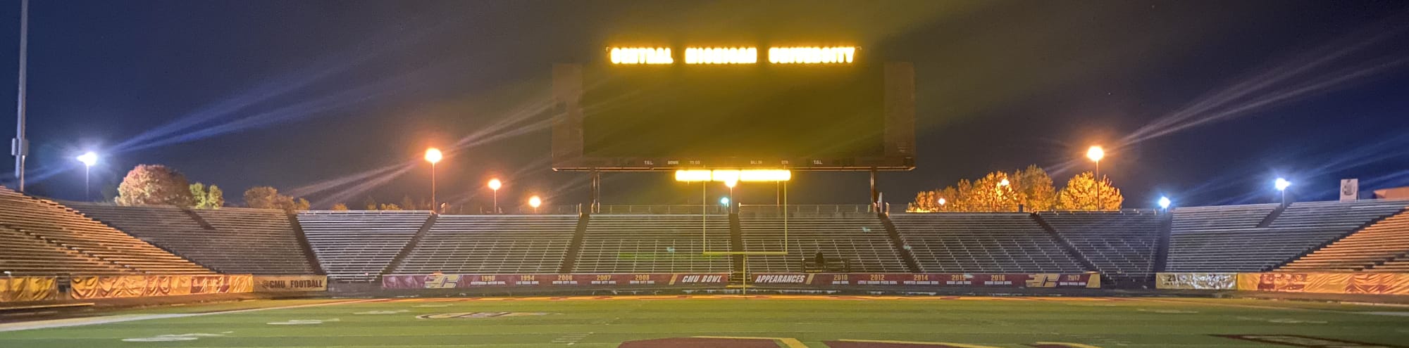 empty football stadium at night under the lights San Jose
